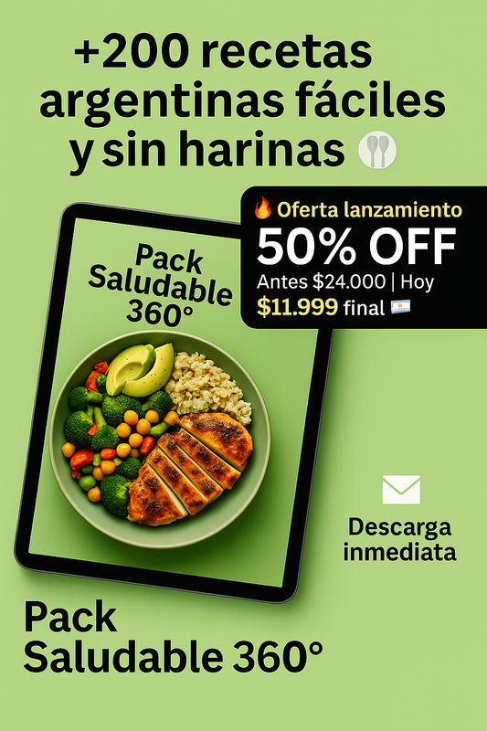 🍴 Comé rico, sano y argentino
El ebook con más de 200 recetas fit fáciles y rápidas, para comer delicioso sin culpa.

✨ Descargalo al instante con 50% OFF por lanzamiento.

📘 Entrega inmediata por email + garantía de 7 días sin riesgo.
